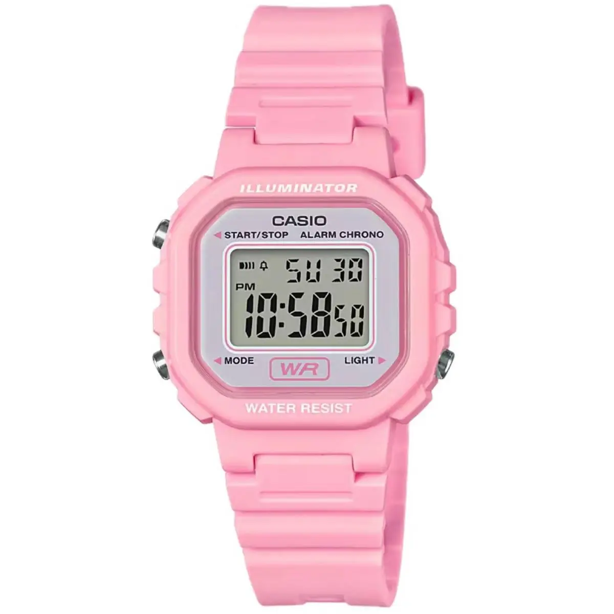 Women`s Watch Chronograph Grey Digi Dial Black Resin Strap LA-20WH-4A1CF by Casio