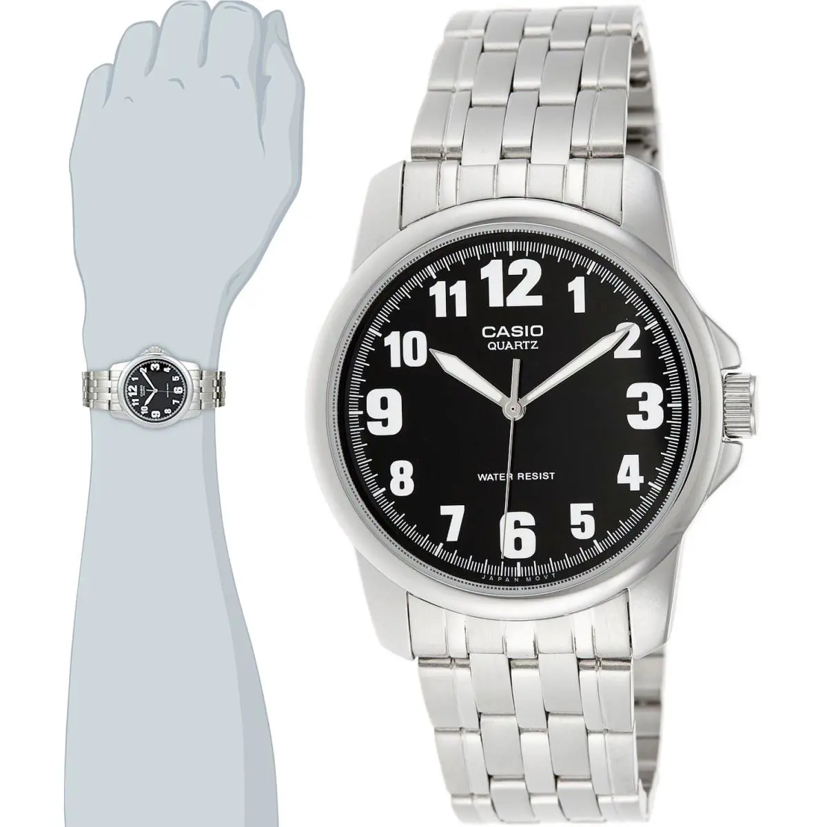 Casio MTP1216A-1B Classic Metal Fashion Watch Black/silver