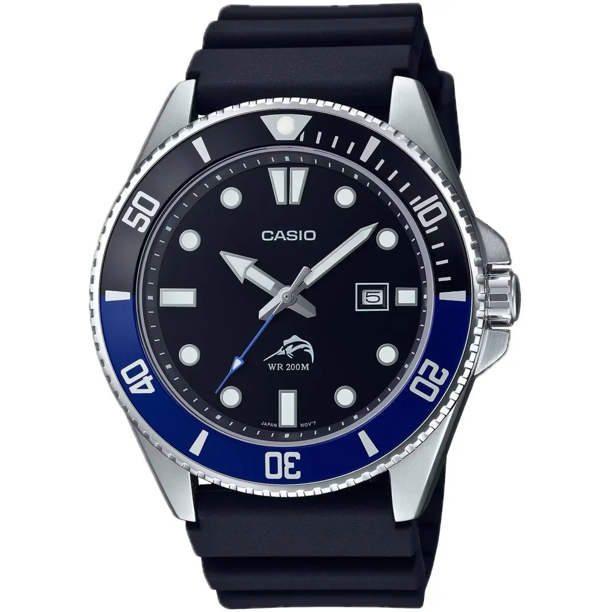 Casio Men`s Watch Rotating Bezel Black Dial Rubber Strap Quartz MDV-106B-1A1VCF