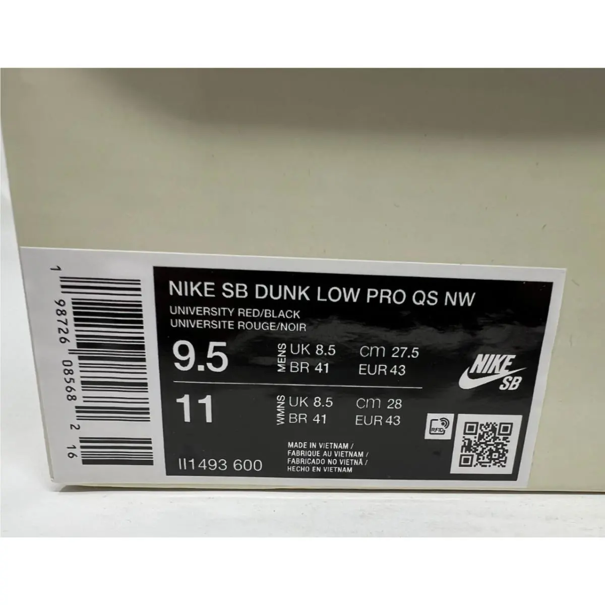 Nike shoes - Nike SB Dunk - Dunk - II1493-600 - University Red/Black (UPC: 198726073498) 5