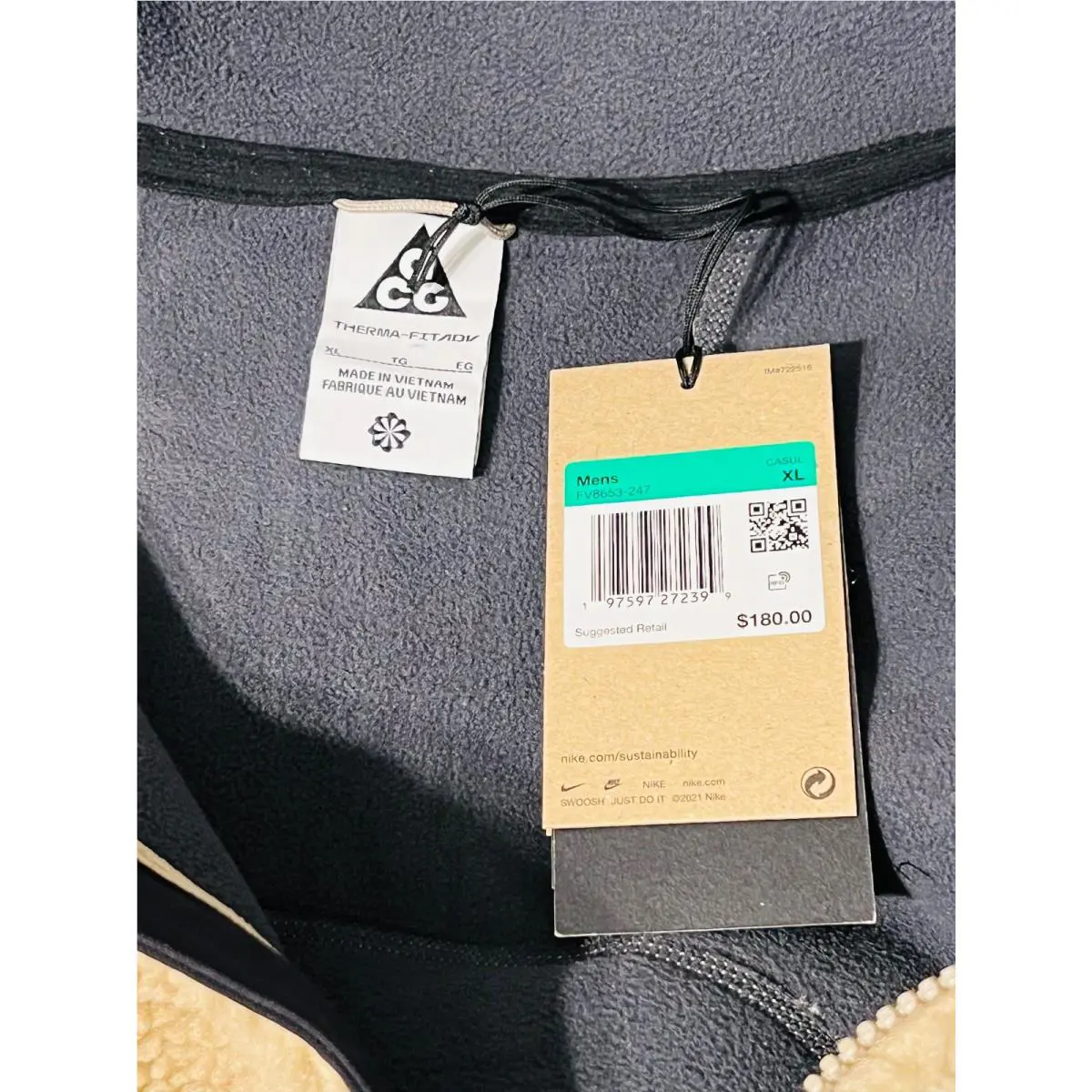 Nike clothing - Nike ACG Canwell Glacier Jacket - FV8653 247 - Khaki & Summit White (UPC: 197597272399) 5