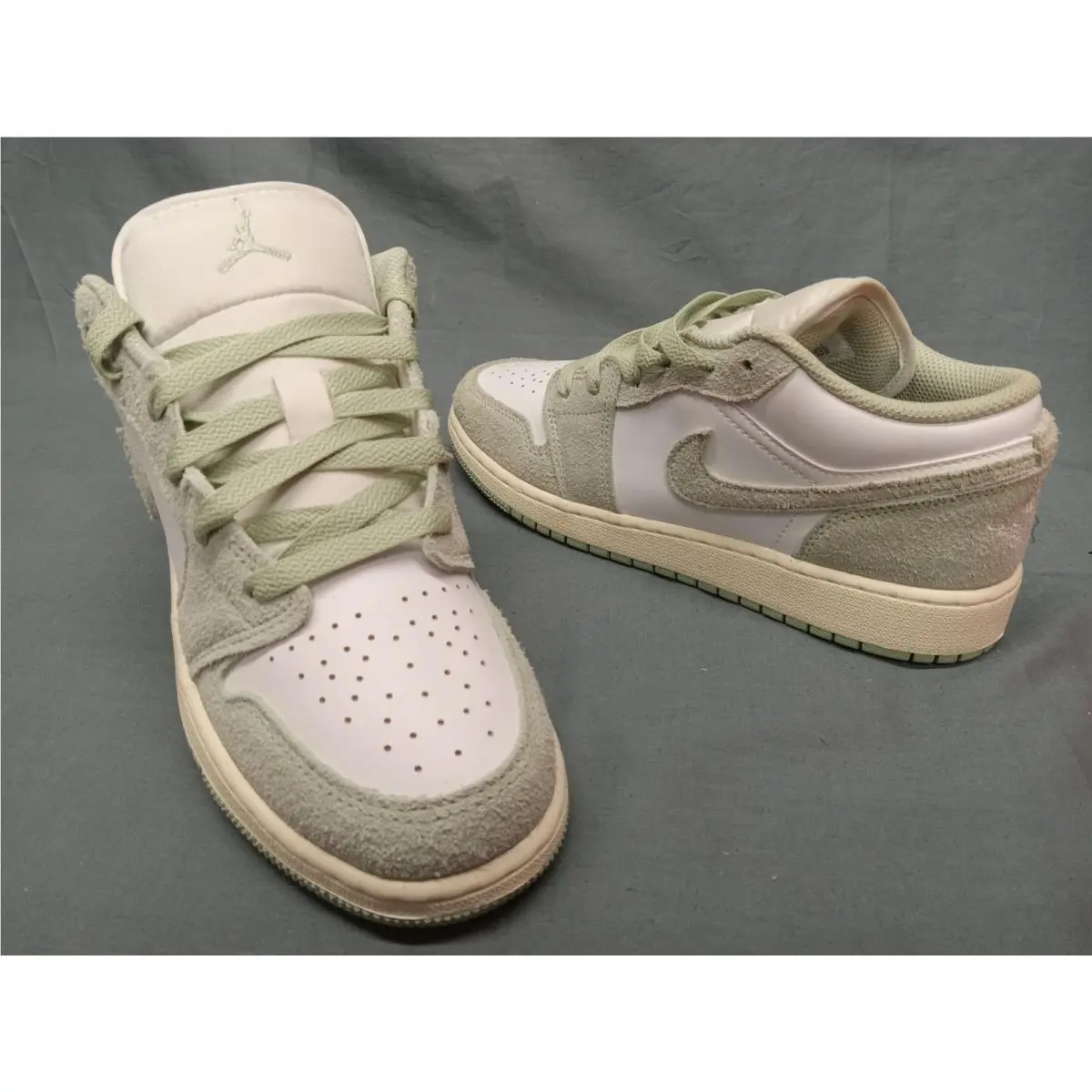 Nike Girl Air Jordan 1 Low SE GS Sneaker White Seafoam Sail Size 6
