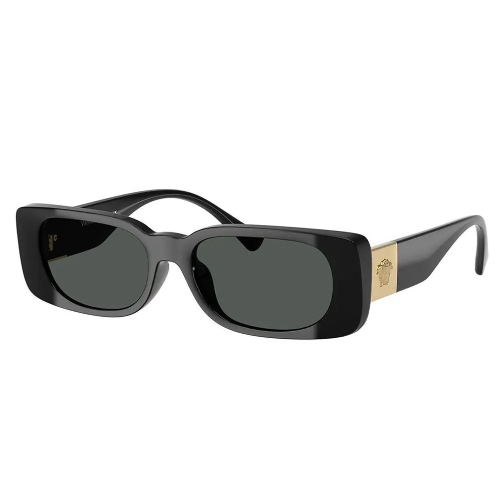 Versace VK 4003U GB1/87 Black Plastic Rectangle Sunglasses Grey Lens