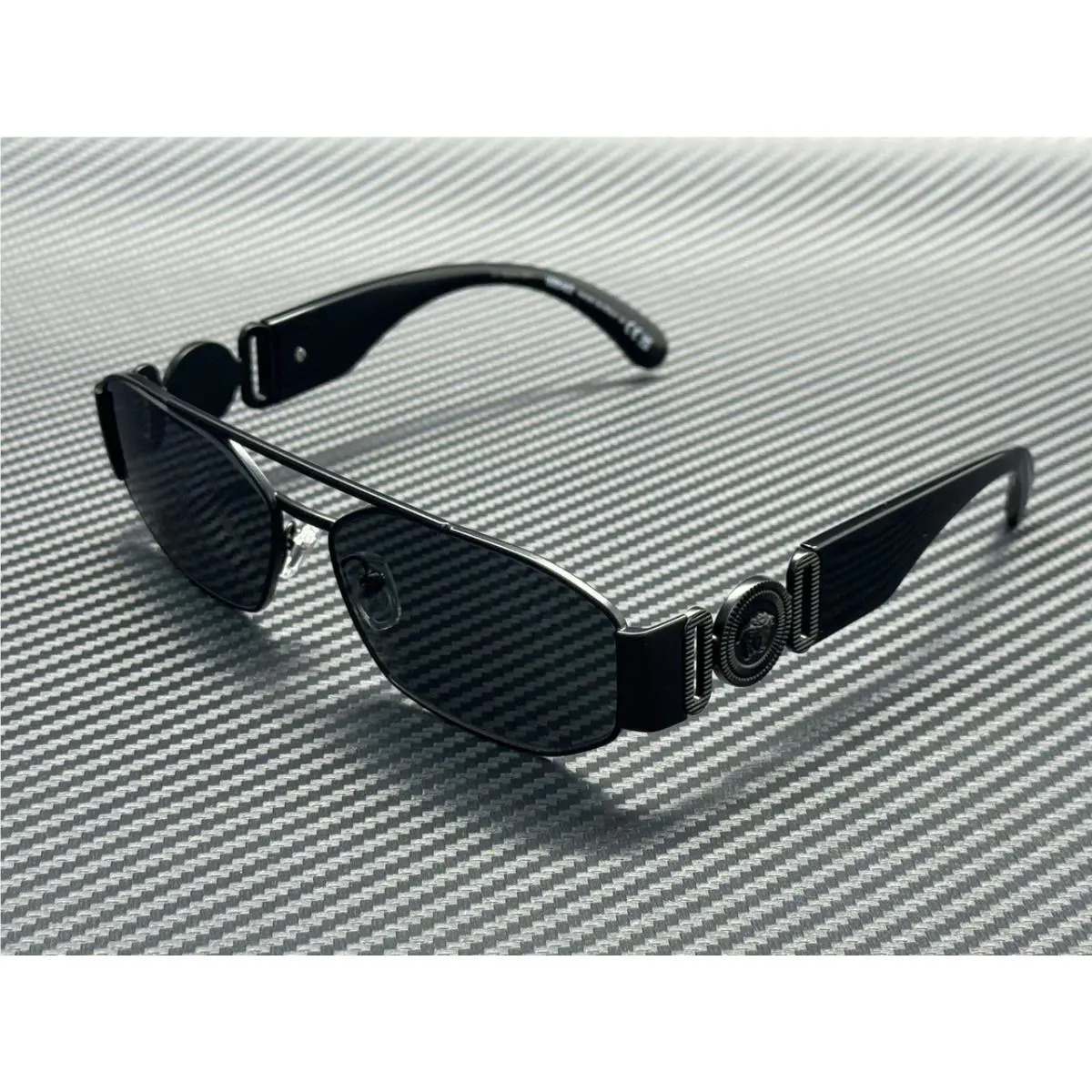 Versace VE2287 126187 Matte Black Dark Grey Men`s 58 mm Sunglasses