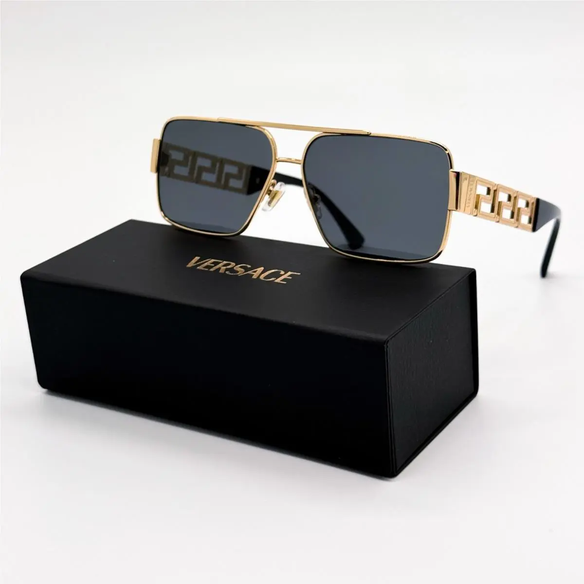Versace VE2290 100287 Sunglasses Black Gold Women Eyewear Versace VE2290 100