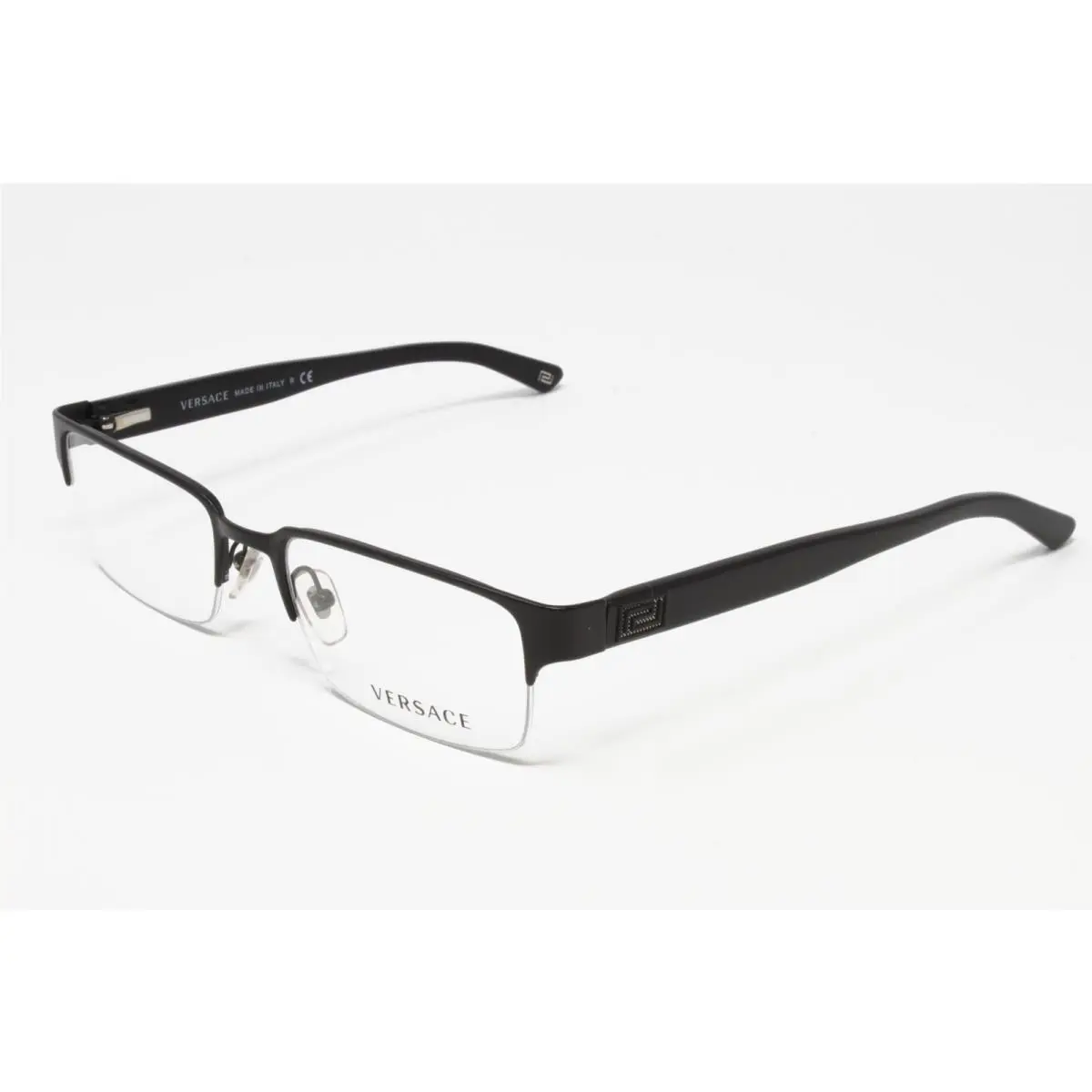 Versace Mod.1184-1261 Men`s Eyeglasses Black 53mm Rectangular Half Rim Metal