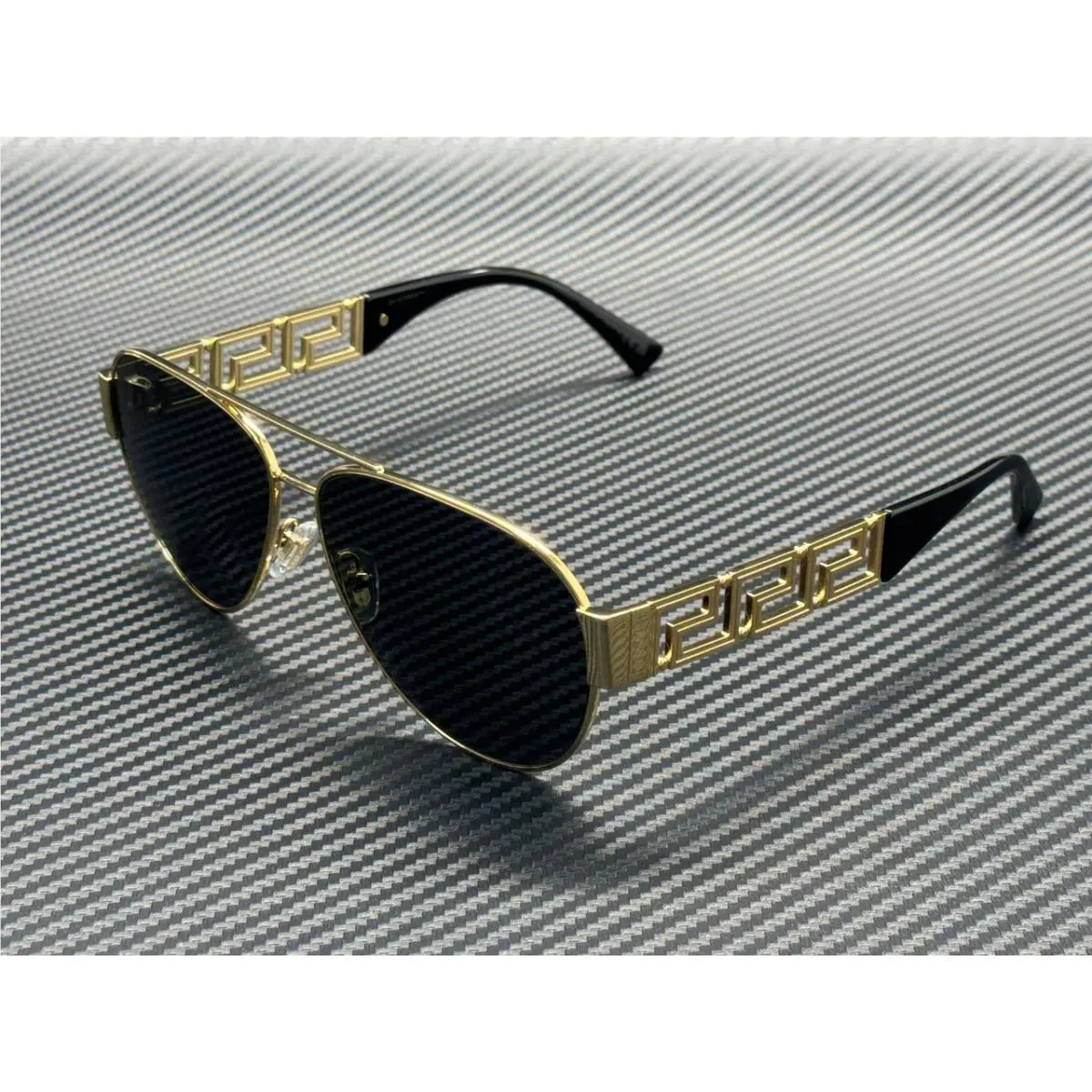 Versace VE2289 100287 Gold Dark Grey Men`s 61 mm Sunglasses