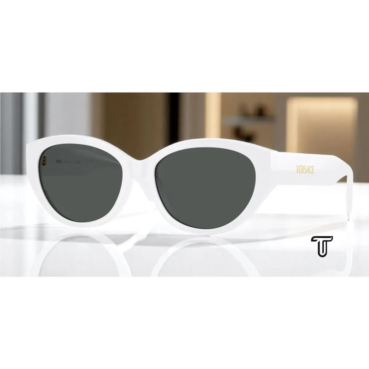Versace VE4495D 314 87 White Dark Grey 56 mm Women`s Sunglasses