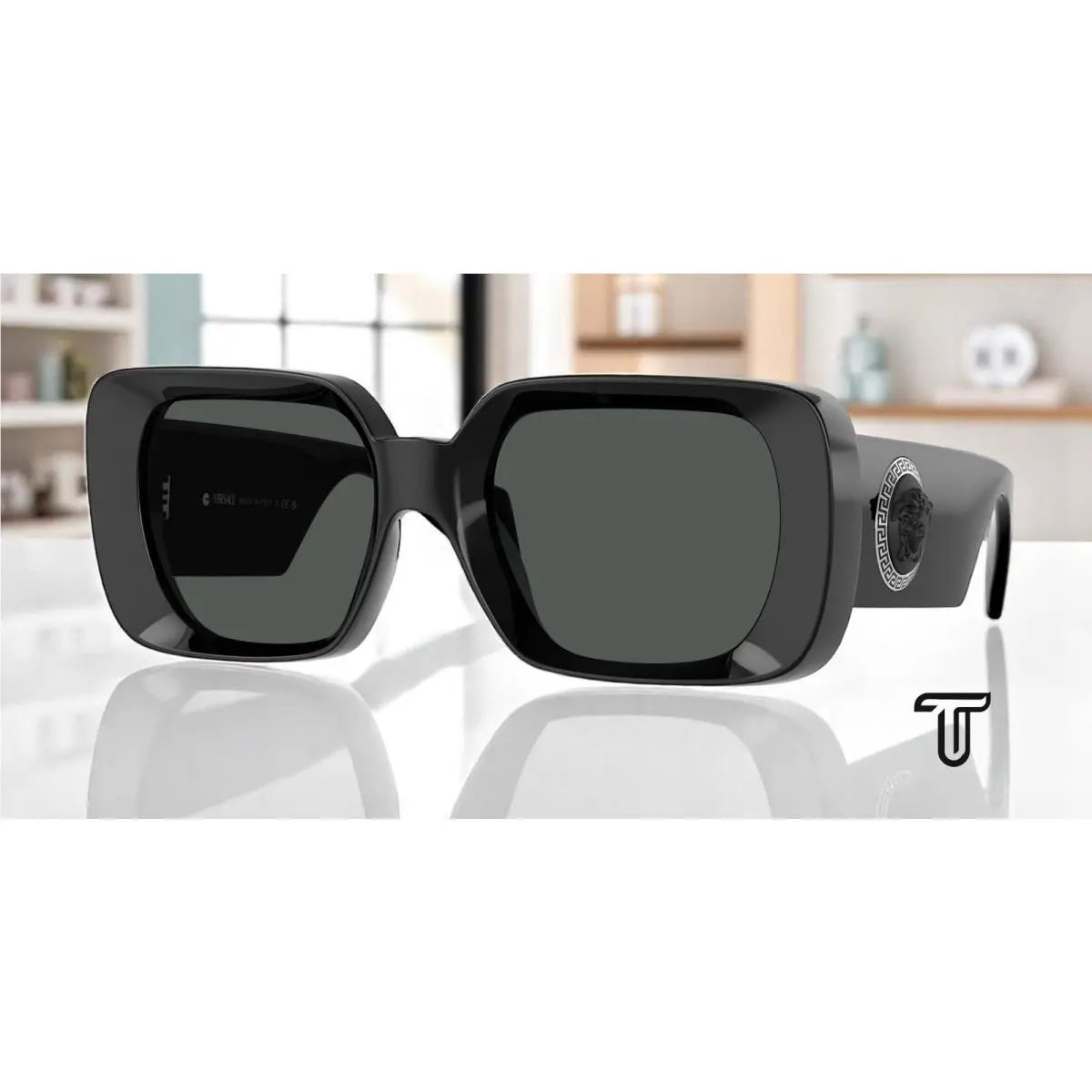 Versace VE4473U GB1 87 Black Dark Grey 54 mm Women`s Sunglasses