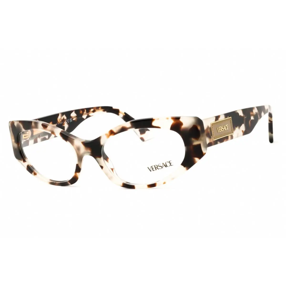 Versace VE3369 777 Oval Eyeglasses 51mm Brown Yellow Havana / Demo Lens