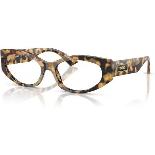 Versace VE3369 777 Oval Eyeglasses 51mm Brown Yellow Havana / Demo Lens