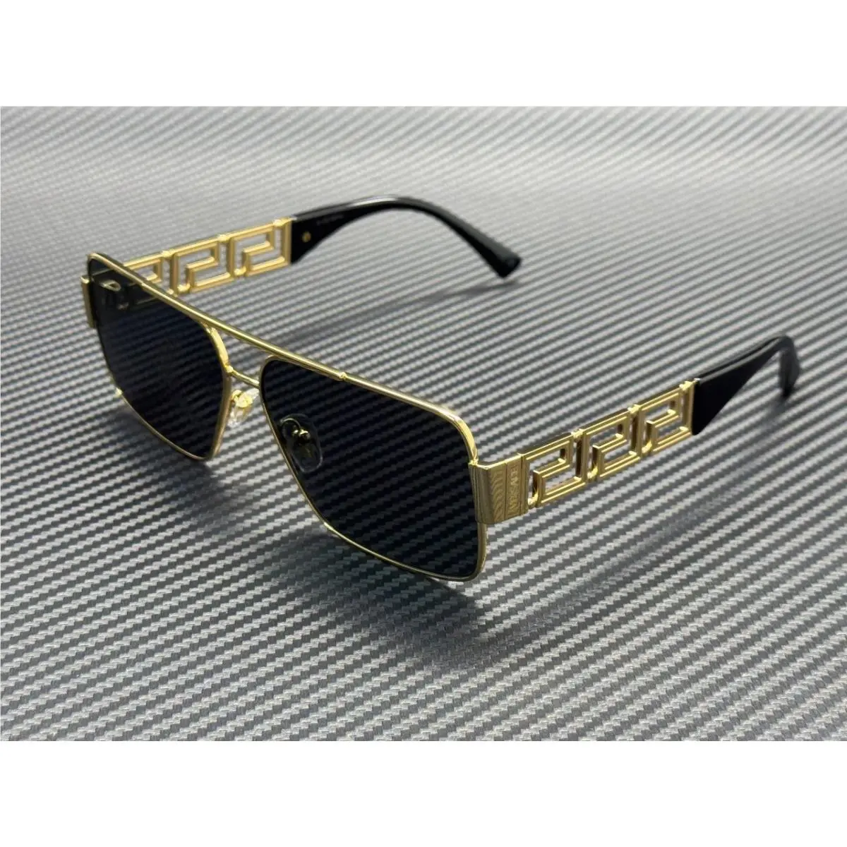 VE2290 100287 Gold Dark Grey Men`s 61 mm Sunglasses by Versace