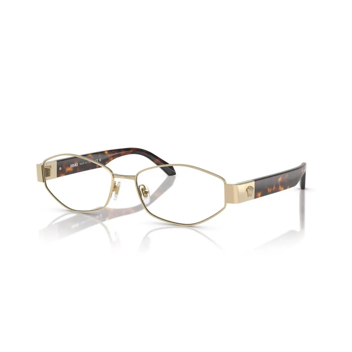 Versace VE1298 1252 Eyeglasses 53mm Havana Gold / Clear Demo Lens