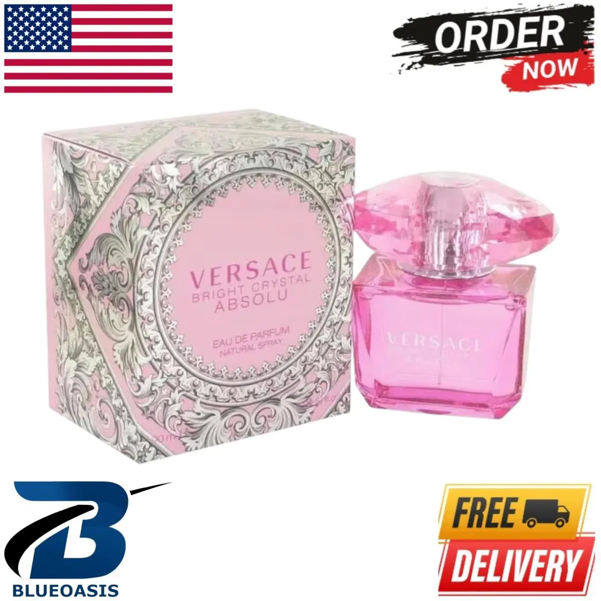 Versace Bright Crystal Absolu Eau De Toilette Natural Spray For Womens 90ml