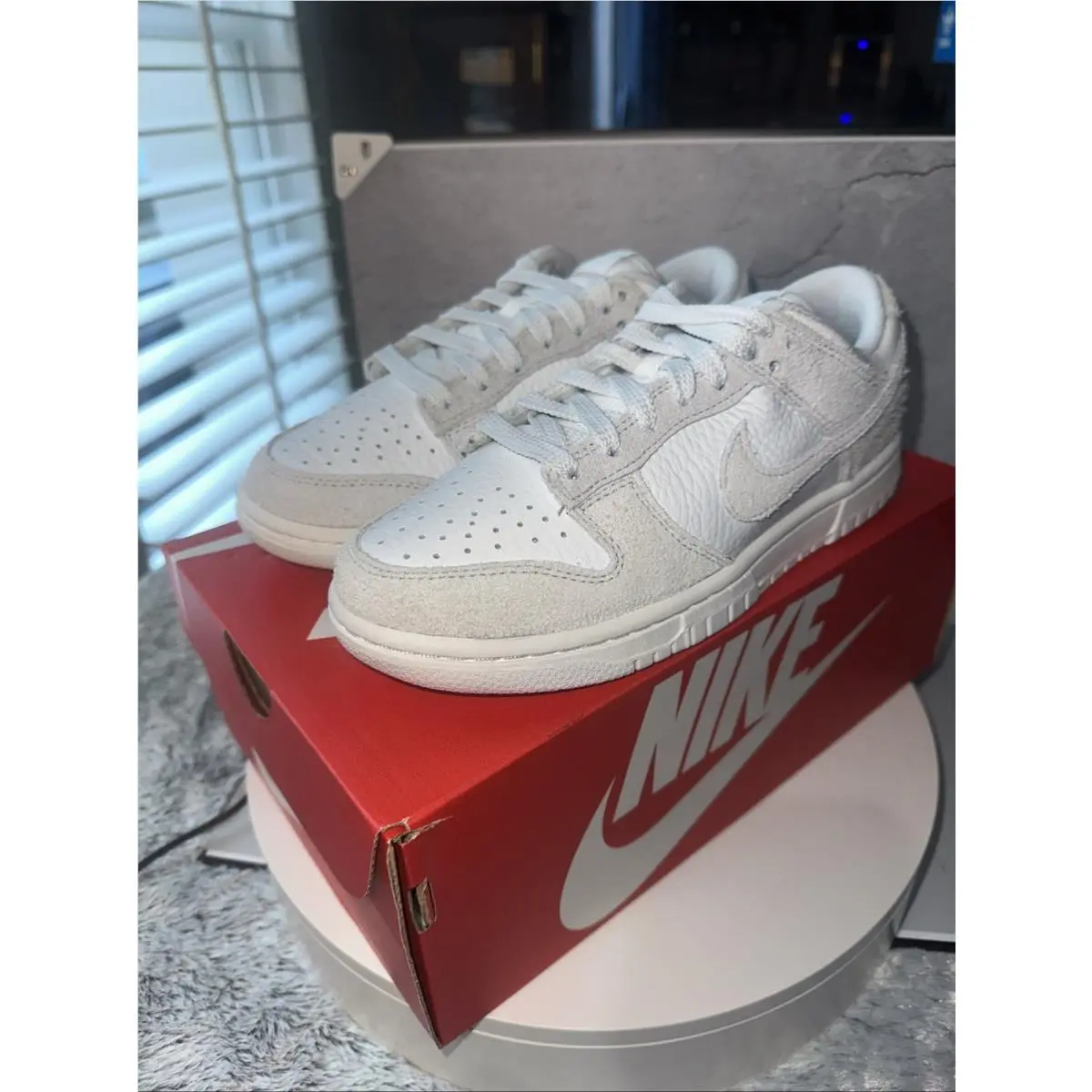 Women`s Size 6  Dunk Low White Grey HJ5777-100 by Nike
