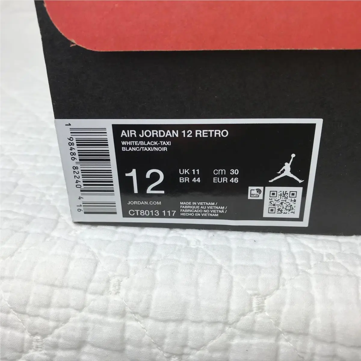 Nike shoes - Air Jordan 12 - Air - CT8013-117 - White/Black-Taxi 10