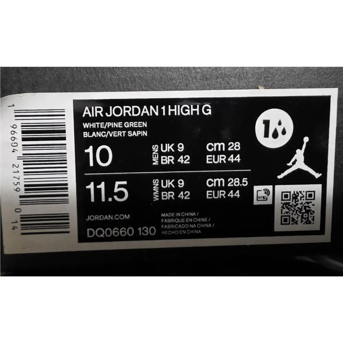 Nike shoes - Air Jordan 1 High G - DQ0660-130 - White (UPC: 196604217590) 11