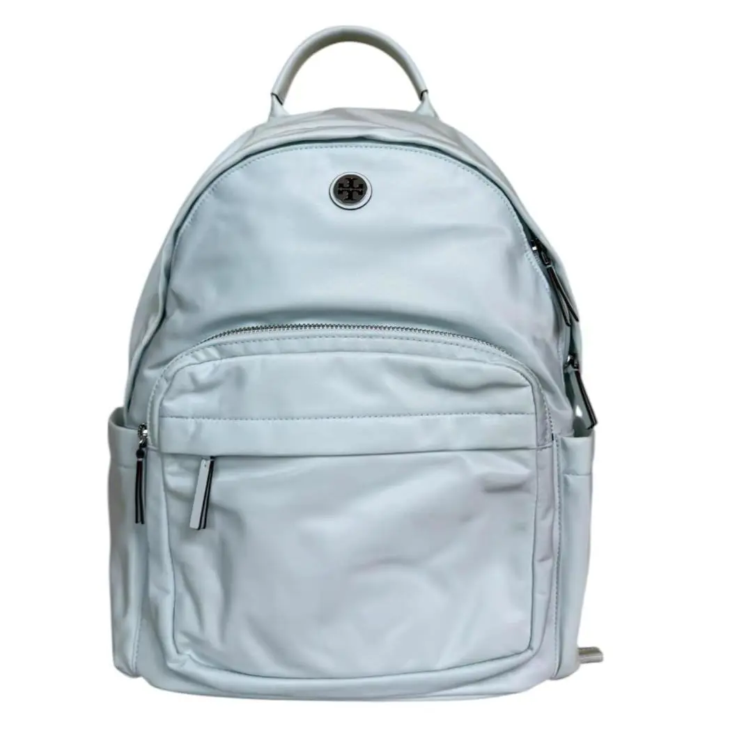 Tory Burch Women s Ella Nylon Backpack with Silver Tone Hardware Summit