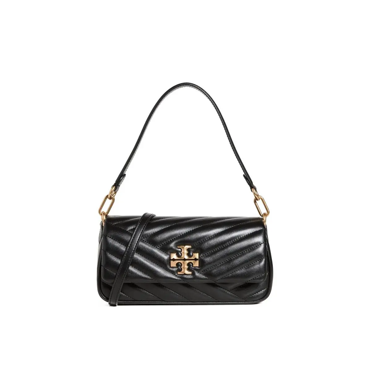 Tory Burch Women`s Small Kira Chevron Flap Bag Black One Size