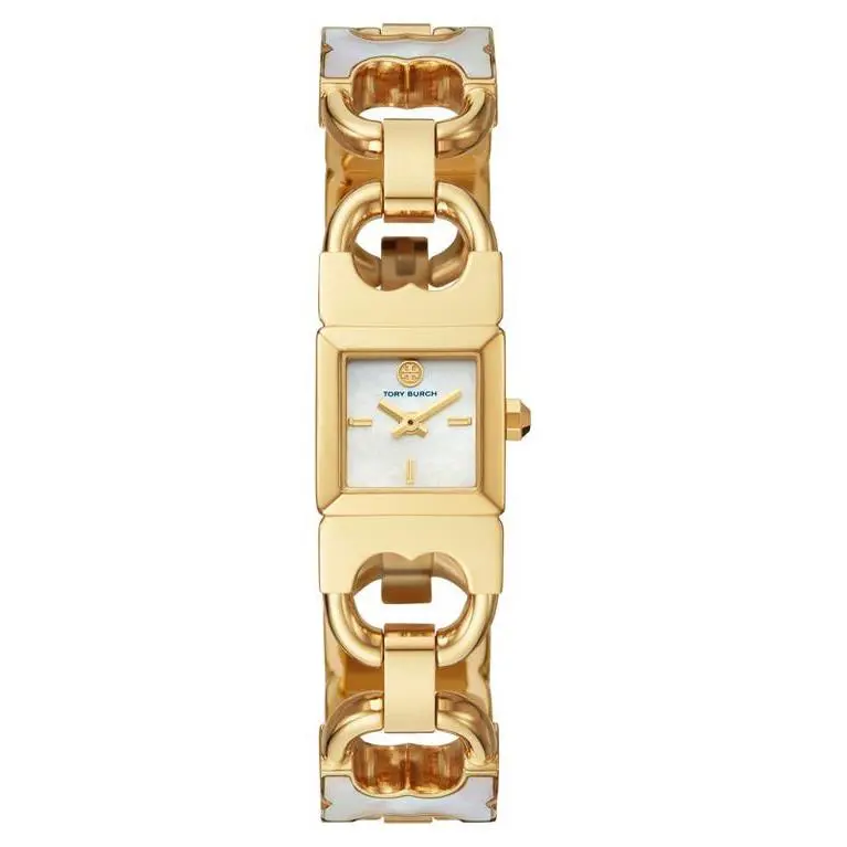 Tory Burch The Double-t Link Bracelet Watch in White TBW5409