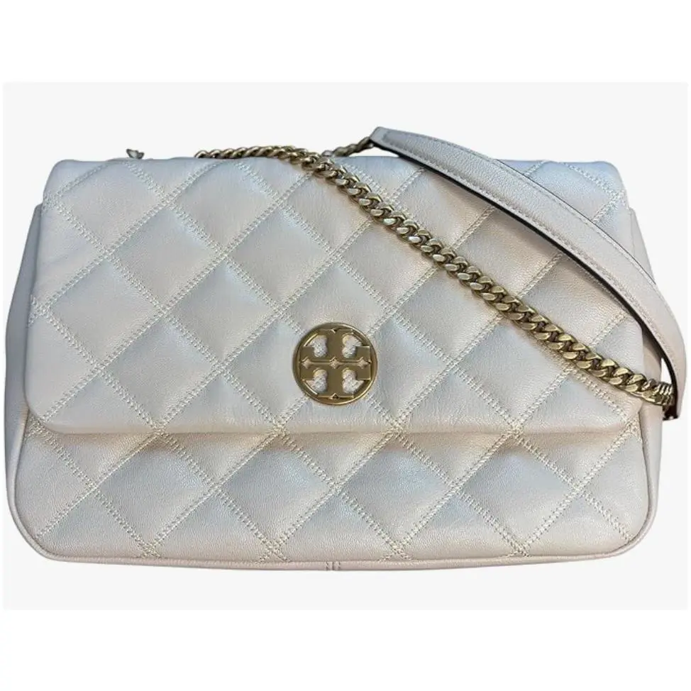Tory Burch Willa Shoulder Bag Brie Quilted Leather Convertible Chain Strap