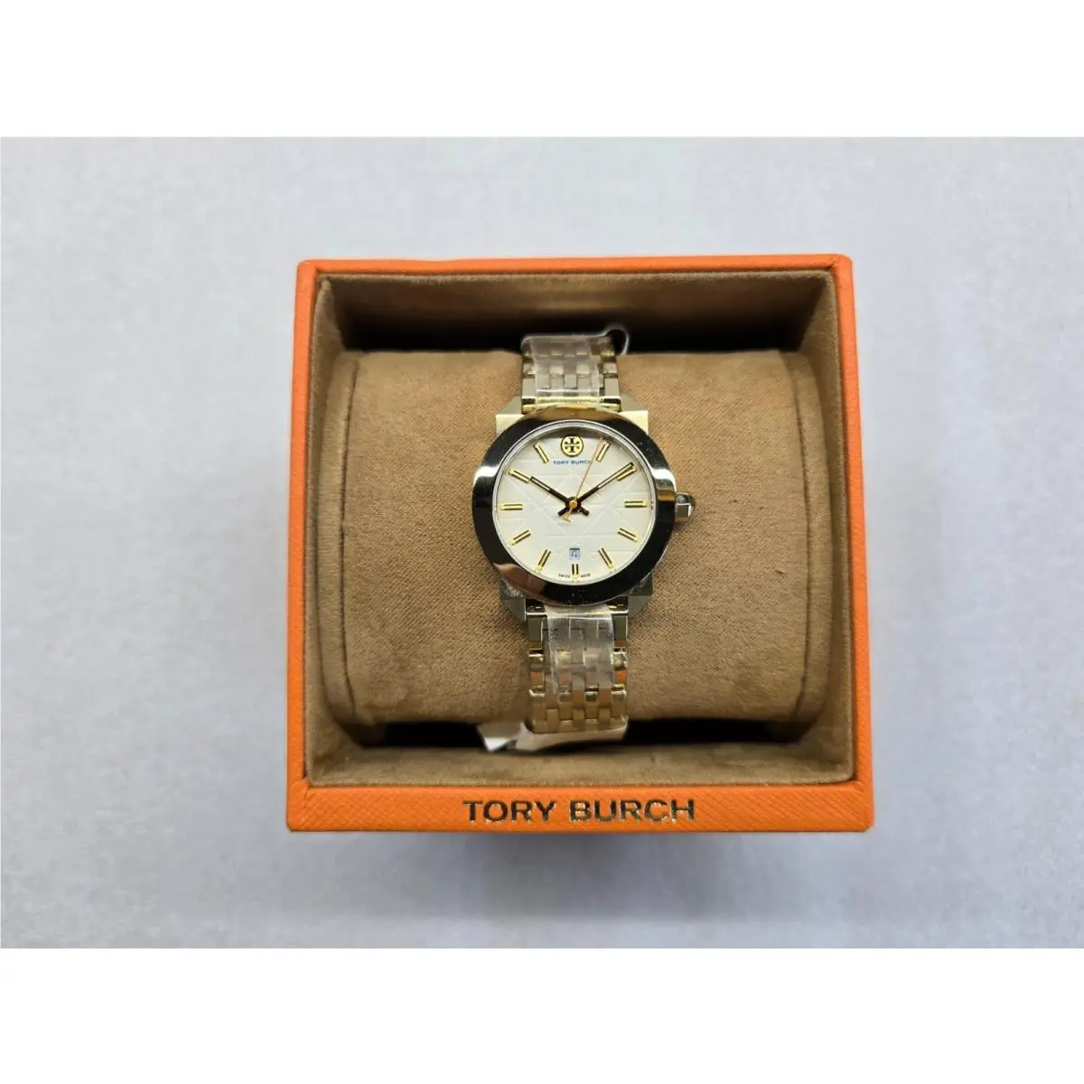 Whitney Ivory Dial Date Gold-tone St. Steel Ladies Watch TB8000 by Tory Burch