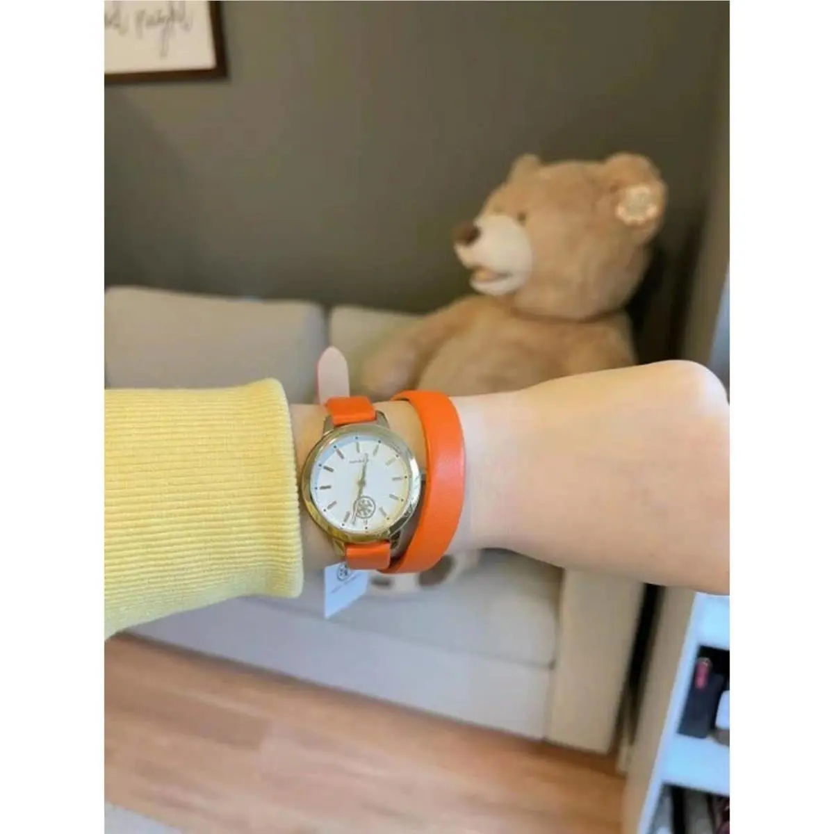 Tory Burch TBW1302 Collins Orange Double Wrap Gold Case Women`s Watch