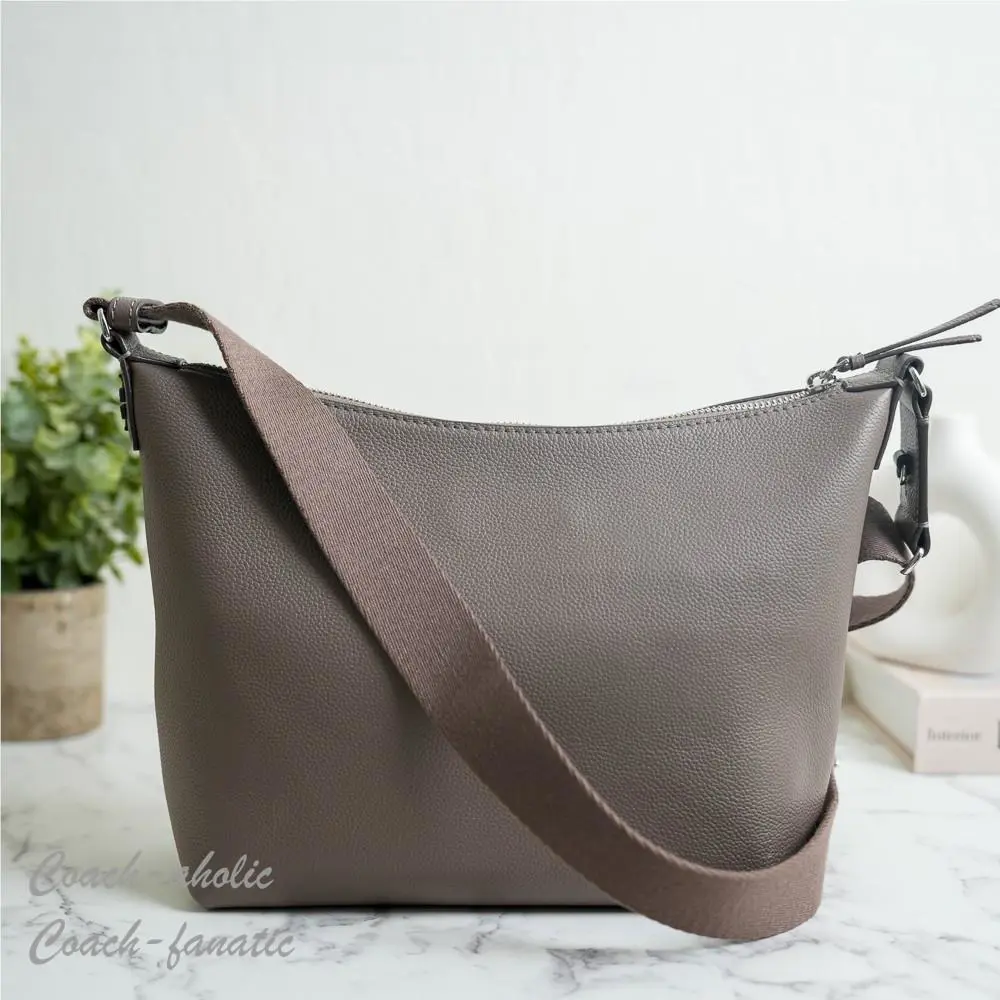 Tory Burch Thea Slouchy Crossbody Pebbled Leather in Wild Mushroom 177324