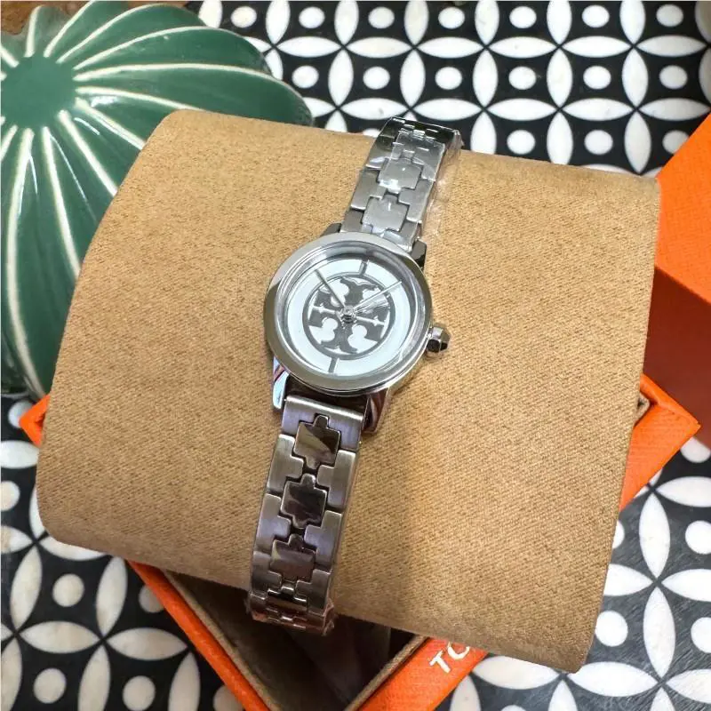 Tory Burch Reva Silver Steel Strap Watch TBW4044