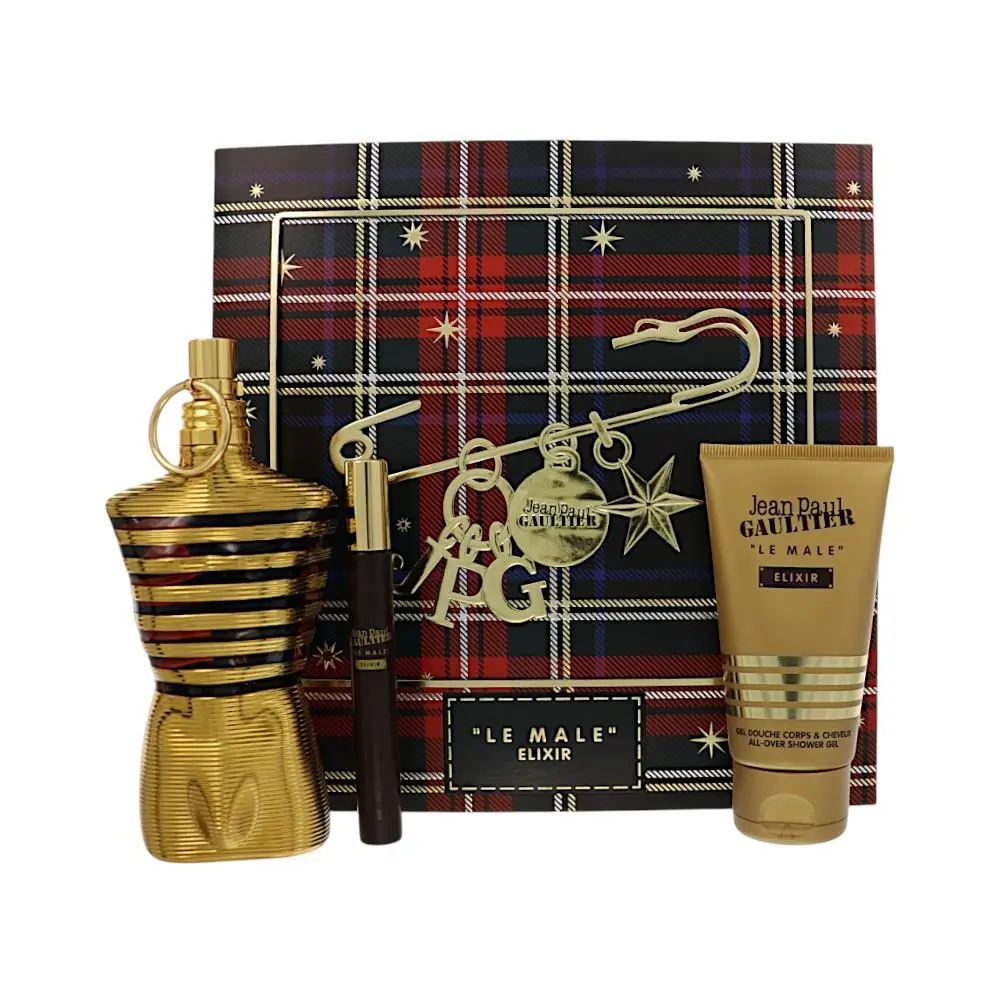 Le Male Elixir  Gift Set For Men 3 Piece Set For Men: 4.2 by Jean Paul Gaultier