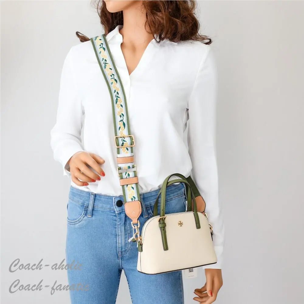 Tory Burch 157887 Emerson Color-block Dome Satchel Leather Crossbody