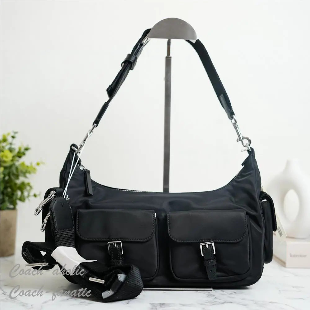 Tory Burch Nylon Convertible Shoulder Bag Crossbody in Black