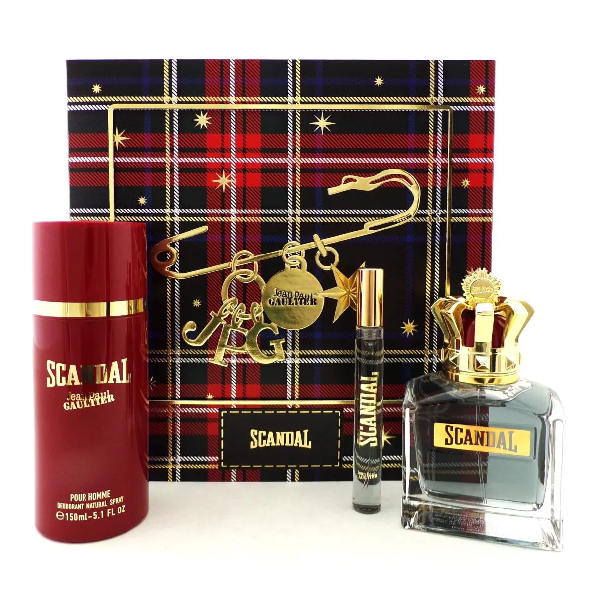 Scandal by J.p Gaultier 3.4oz 10 ml Edt Spray + 5.1 Deo Spray 3 Pcs Set For Men