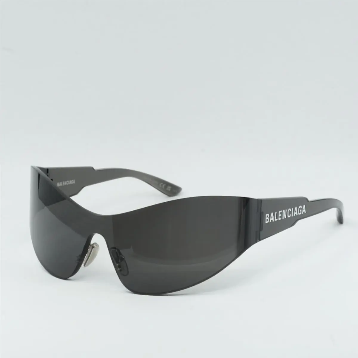 Balenciaga Mono Wrap 0257 Black Fashion Shield Futuristic Sunglass BB0257S 001