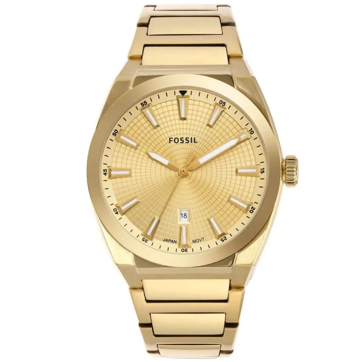 Fossil Men`s Everett Gold Dial Watch - FS5965 - Dial: Gold, Band: Gold