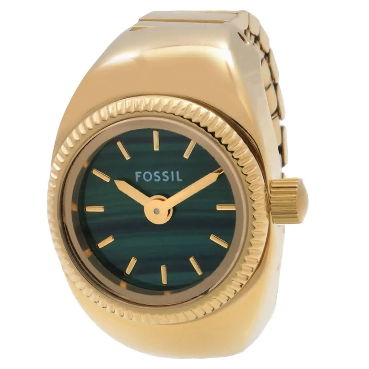 Fossil Watch Ring Quartz Green Dial Ladies Watch ES5308 - Green, Dial: Green, Band: Yellow Gold-tone