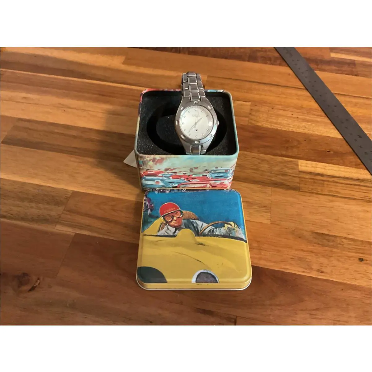 Fossil Blue Watch Women’s Men’s Untested Wristwatch Box