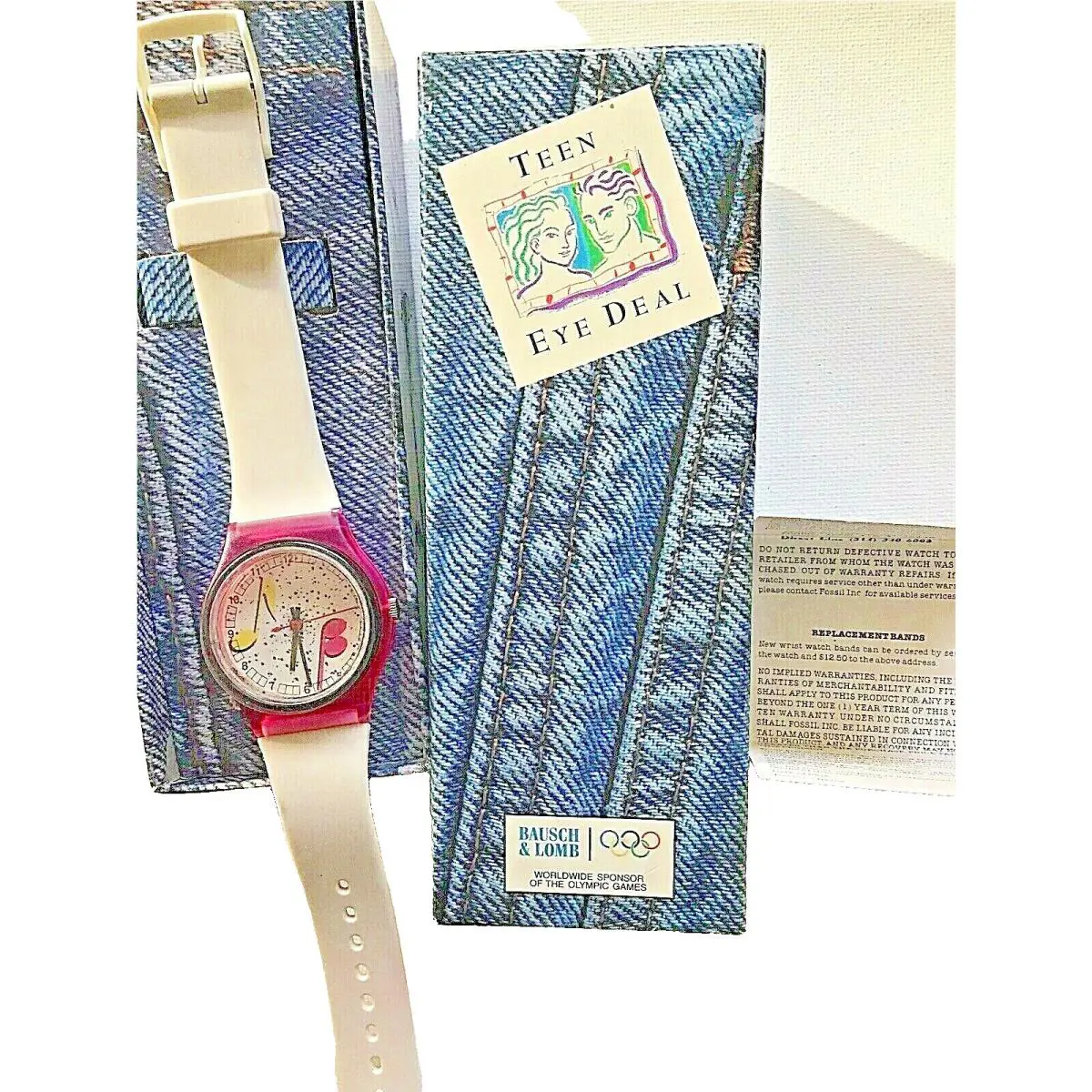 Fossil Promo Watch Japan Movement Bausch Lomb Teen Eye Deal Retro