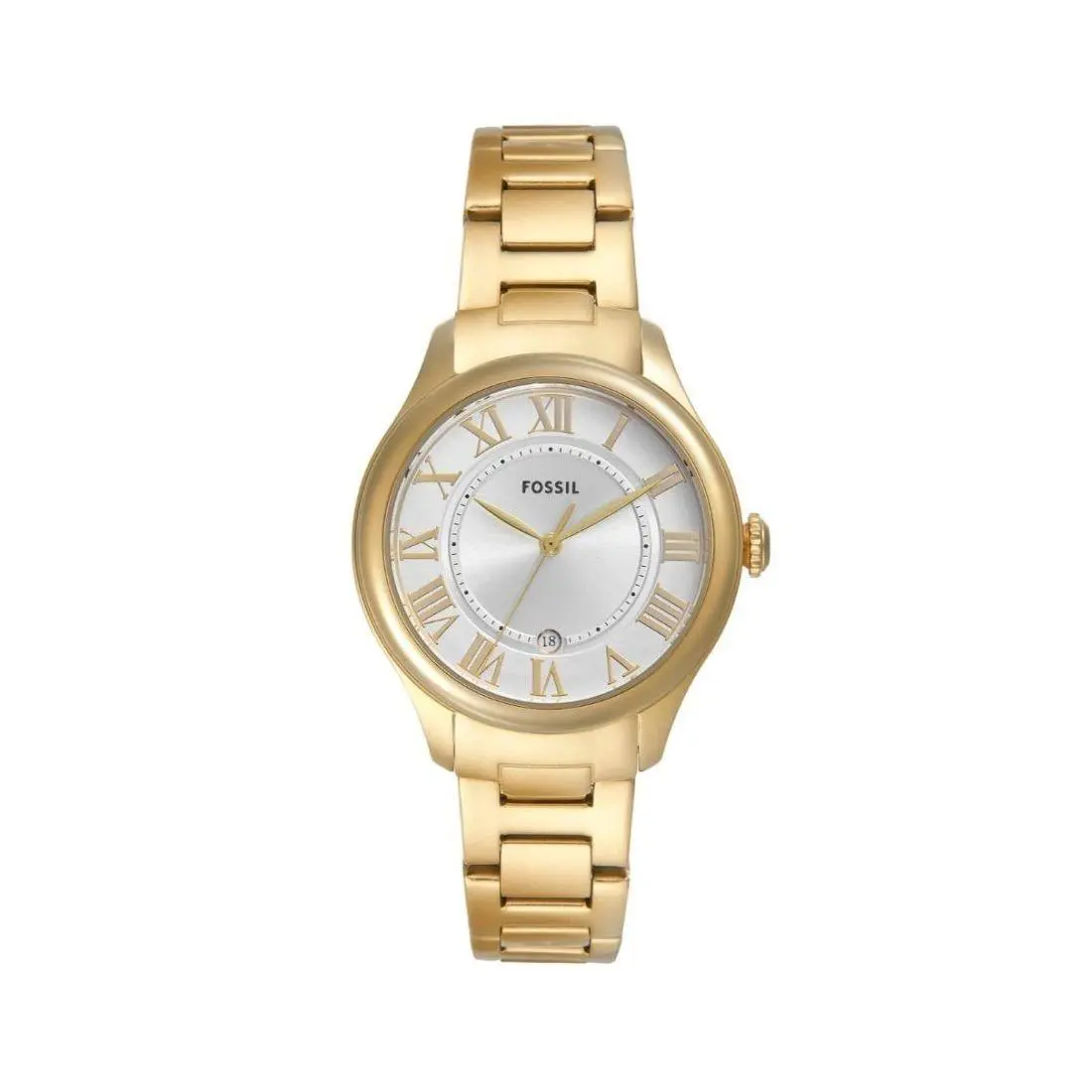 Fossil Gilmore Women`s Gold-tone Stainless Steel Quartz Watch ES5395 - Face: Silver, Dial: Silver, Band: Gold