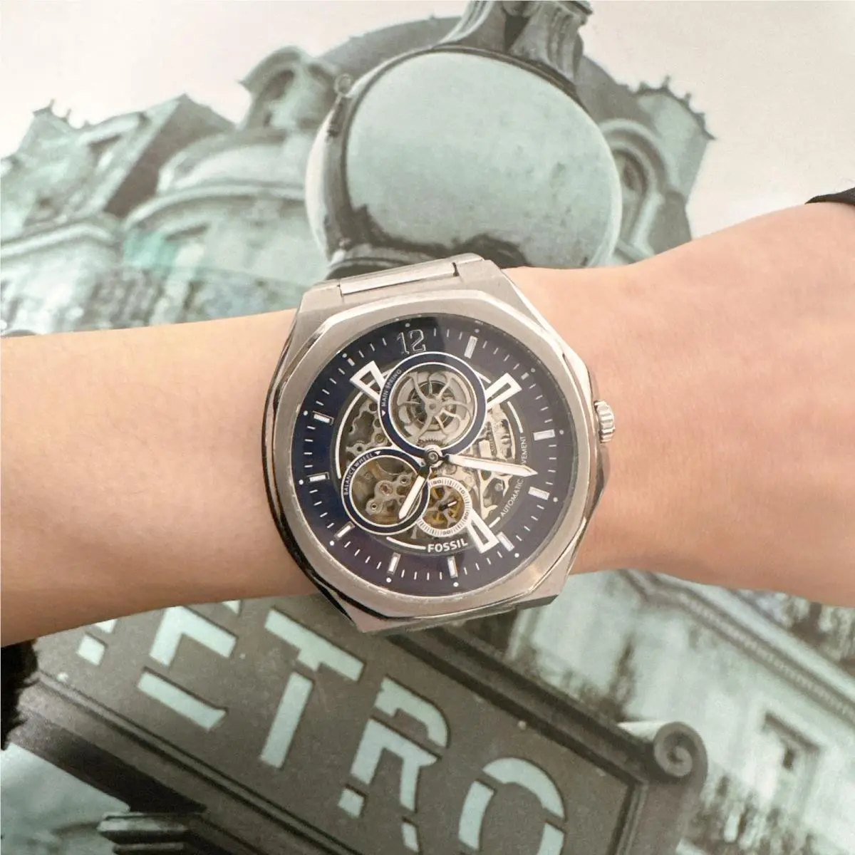 Fossil BQ2620 Evanston Automatic Stainless Steel Men`s Watch