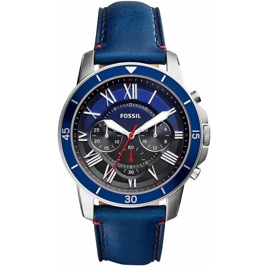 Fossil FS5373 Grant Sport Blue Men`s Watch Blue Dial with Blue Strap