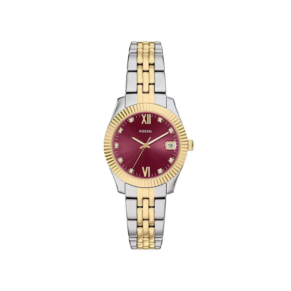 ES5461 Women`s Scarlette Two Tone Hot Pink Dial Date Watch by Fossil