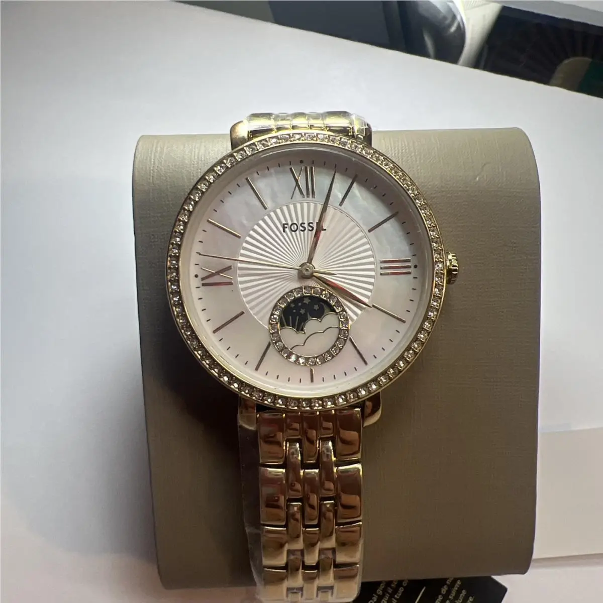 Bnb Fossil ES5166 Jacqueline Sun Moon Multifunction Yellow Stainless Steel Watch