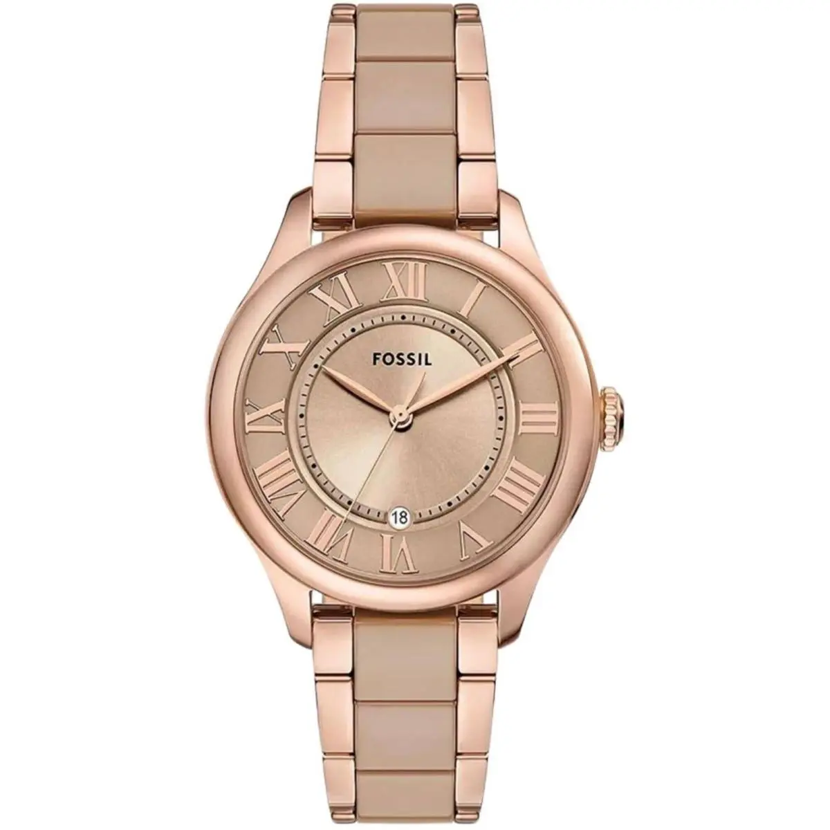 Women`s Watch Gilmore Quartz Rose Gold Dial Two Tone Bracelet Date CE1133 by Fossil