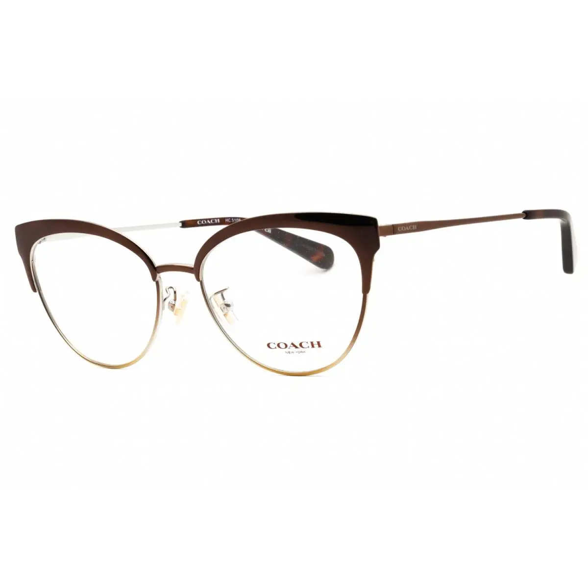 Coach HC5108 9339 Eyeglasses Shiny Brown Silver Light Gold Frame 54mm
