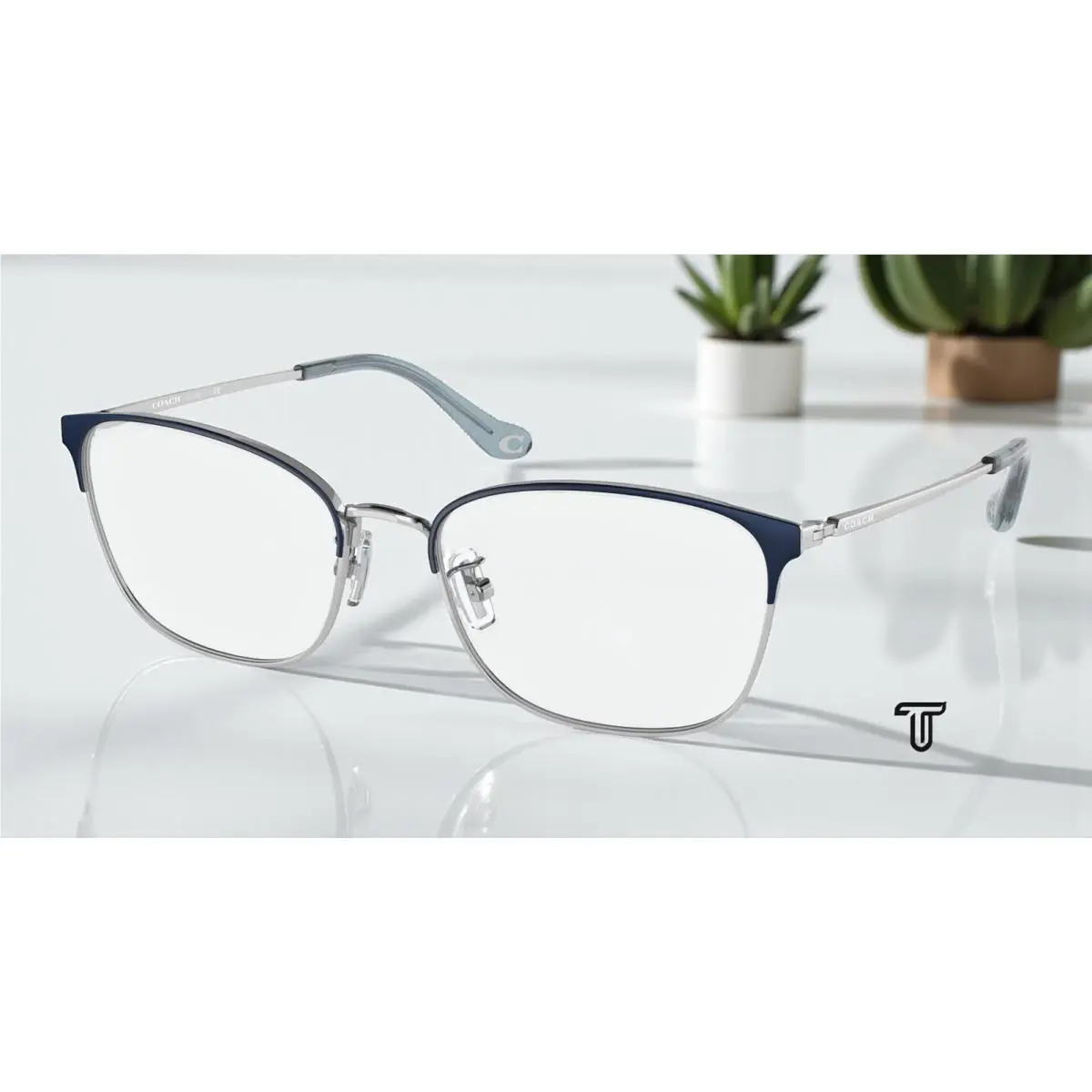 Coach HC5135 9405 Satin Navy Silver Demo Lens 53 mm Women`s Eyeglasses