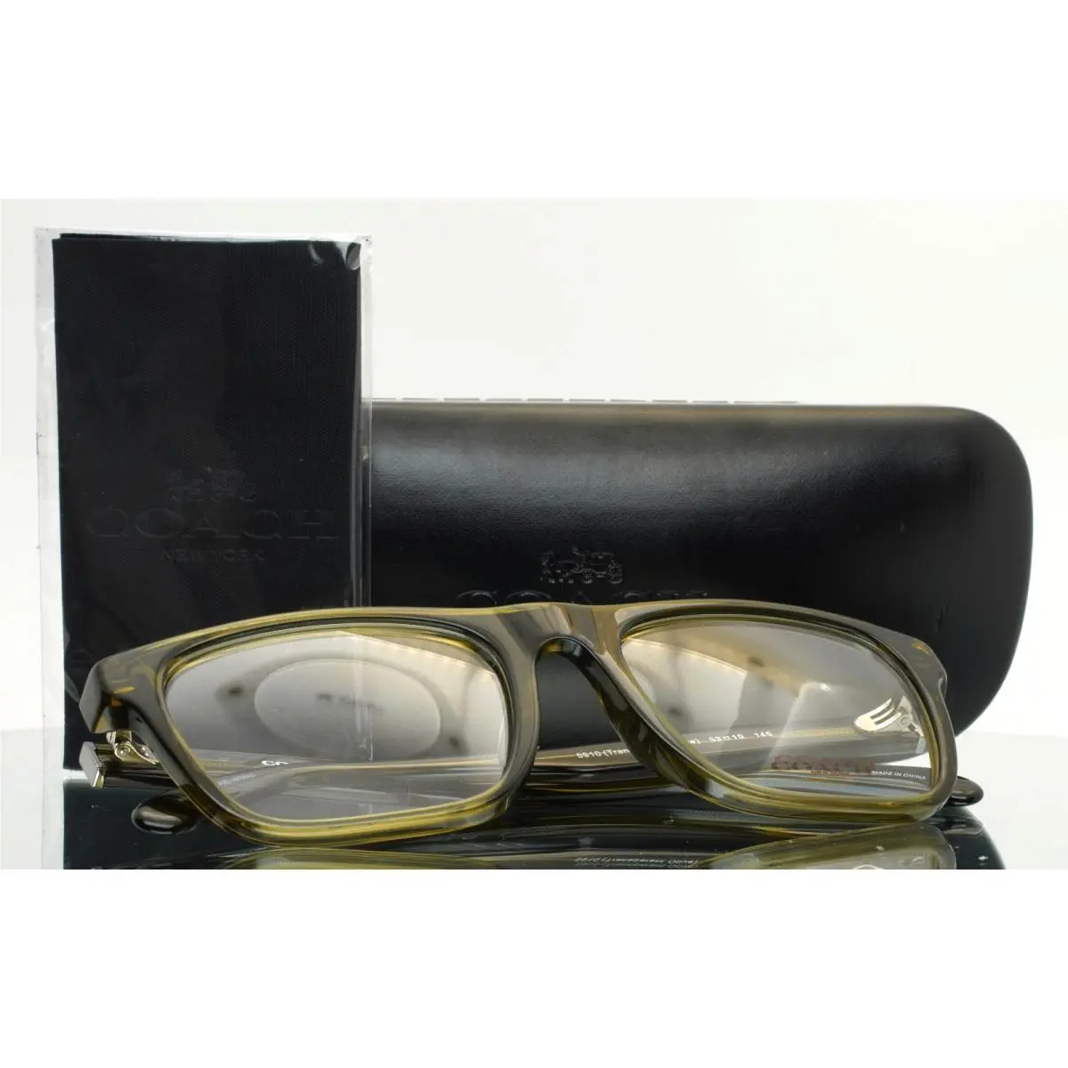 Coach HC6277U 5910 Transparent Olive Womens Rectangle Eyeglasses 53-19-145 B:43