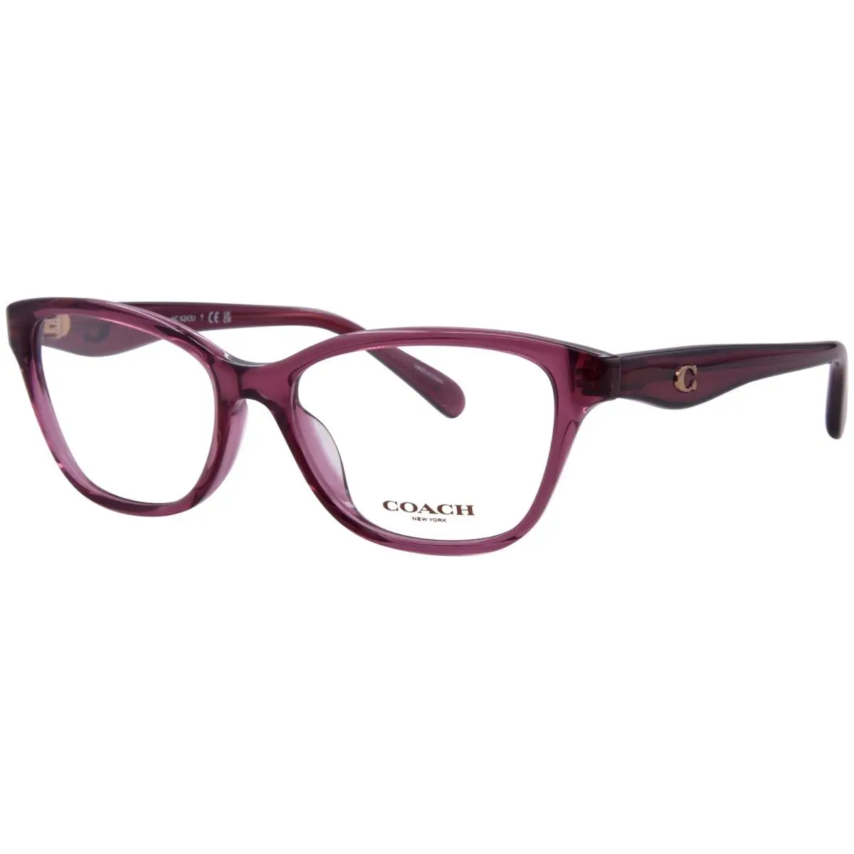 HC6243U 5824 Eyeglasses Women`s Transparent Burgundy Full Rim 53mm by Coach