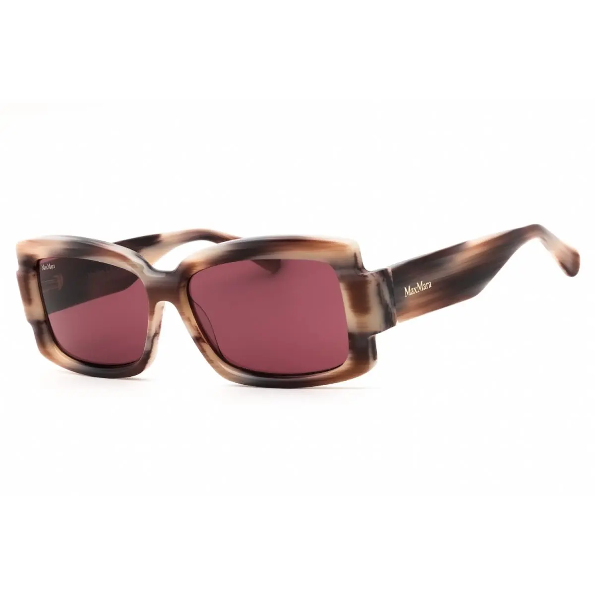MM0140 65Y Sunglasses Havana Frame Violet Lenses 57mm by Max Mara