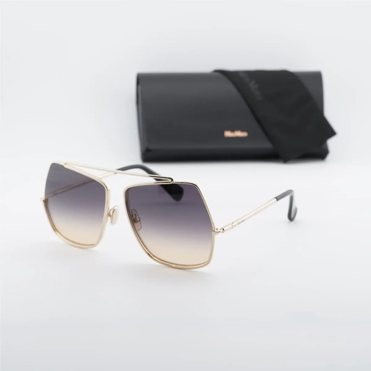 Max Mara MM0102 32B Gold/smoke Gradient 58-14-135 Sunglasses